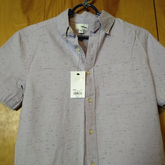 Sonoma Men's Small Purple Short Sleeve Button Front Shirt New With Tags - Picture 4 of 5